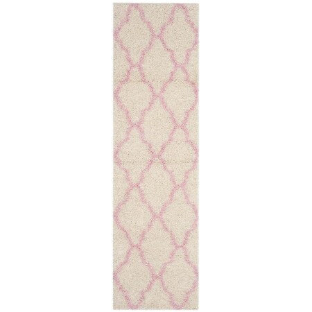 Safavieh Sgd-Dallas Shag Runner Area Rug, Ivory and Light Pink - 2 ft.-3 in. x 8 ft. SGD257P-28